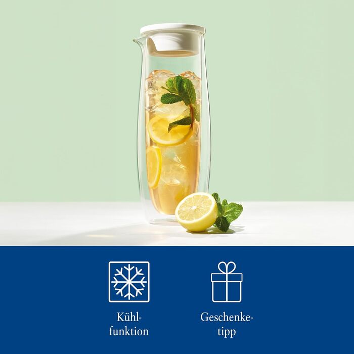 Villeroy & Boch Artesano Глечик для гарячих та холодних напоїв з кришкою, 1 л, боросилікатне скло, прозорий, для води, соку, чаю, карафка