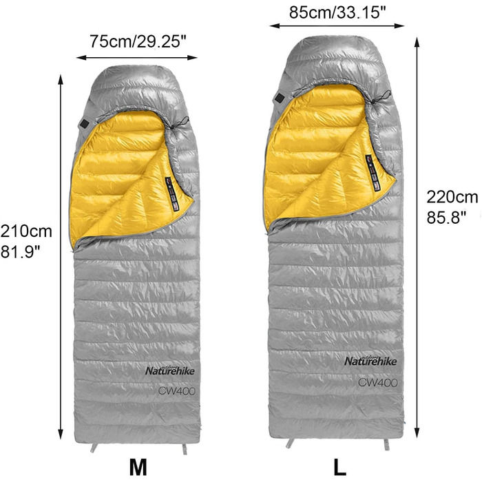 Спальний мішок Naturehike CW700/CW400, пуховий, ультралегкий, компактний, зимовий, для дорослих і дітей, 4 сезони, для кемпінгу, туризму, подорожей, з компресійним мішком