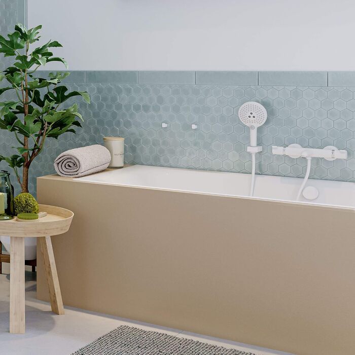 Душова лійка hansgrohe Raindance Select E EcoSmart 9 л/хв, 3 режими, квадратна 120x120 мм, антивапняна, матова біла