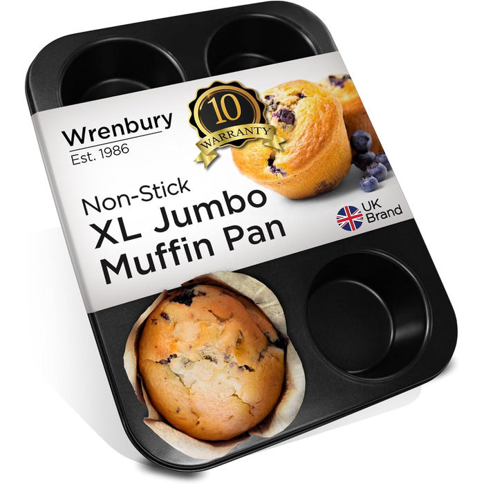 Форма для великих мафінів Wrenbury Pro XL Jumbo, антипригарна, 6 чаш, 9,5 см – форма для кексів і капкейків