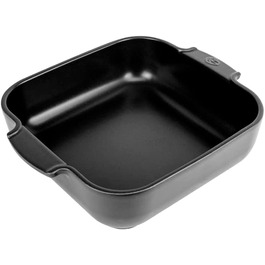 Керамічна квадратна форма для запікання Peugeot Appolia з ручками, 28x28 см, 2 л, біла/сатин чорна