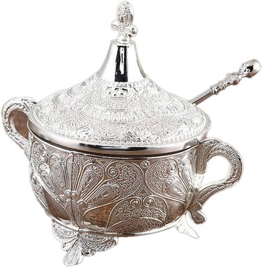 Цукорниця TYMYYS з ложкою, Метал-Золото, 13x14,5см