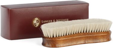 Langer & Messmer Преміум щітка для взуття з козячої шерсті для полірування – професійна полірувальна щітка для догляду за взуттям, взуттєва щітка майстерної якості