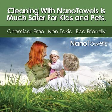 Nano Towels екологічні універсальні серветки для прибирання без хімії, мікрофібра, 35,6x35,6 см, 4 шт. Для кухні, ванної, дитячих речей
