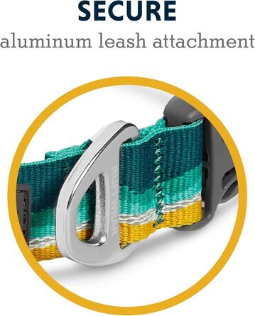 RUFFWEAR Crag нашийник для собак, світловідбивний, зручний, для щоденного використання, зелений, 51–66 см