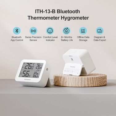 Цифровий термометр-гігрометр Inkbird ITH-13-B, Bluetooth, 2 шт, високоточний з вимірюванням температури та вологості, керування через додаток