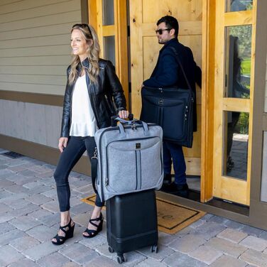 Дорожній чохол для костюмів Kleidersack Luxe Grijs на 3 костюми, з плечовим ременем та кишенями, ручна поклажа для подорожей і відряджень