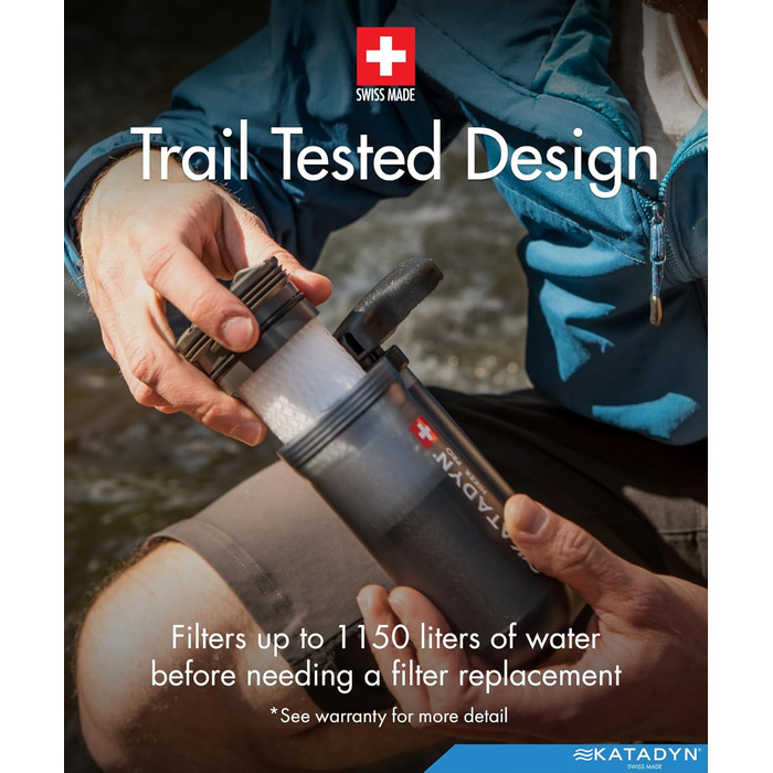 Ручний водяний фільтр Katadyn Hiker Pro для походів, кемпінгу, виживання