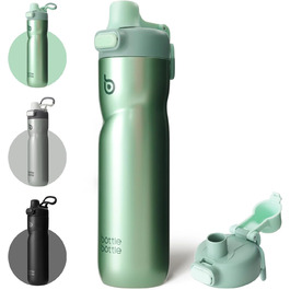 Термос пляшка для води BOTTLE BOTTLE 680 мл з ручкою та клапаном, герметична, для спорту, подорожей, велоспорту, зелена