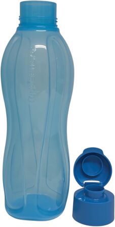 Пляшка для води Tupperware Eco To Go 1 л, бірюзова, з кришкою Flip Top, екологічна пластикова