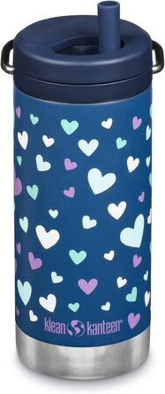 Термос Klean Kanteen TKWide 340 мл з кришкою, сині серця