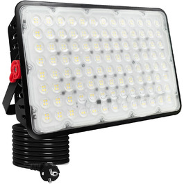 LED прожектор для вулиці 400Вт, 2 шт, 40000Лм, 6500K холодне світло, IP66 водонепроникний, для саду, гаража, спортмайданчика, двору, LED прожектор будівельний