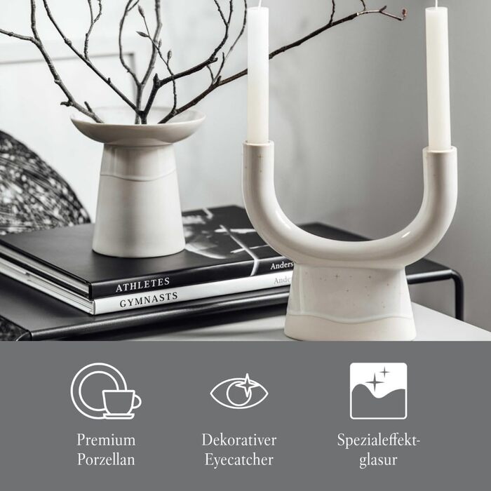 Підсвічник U-подібний Winter Glow 23,5x8,5x20,5 см like. by Villeroy & Boch, кераміка, новорічний декор