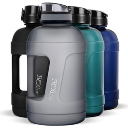 Фітнес пляшка для води 720°DGREE uberBottle Jug 2300 мл, BPA-free, з ручкою, для спорту та тренувань, сіра Stone Gray, софт-тач