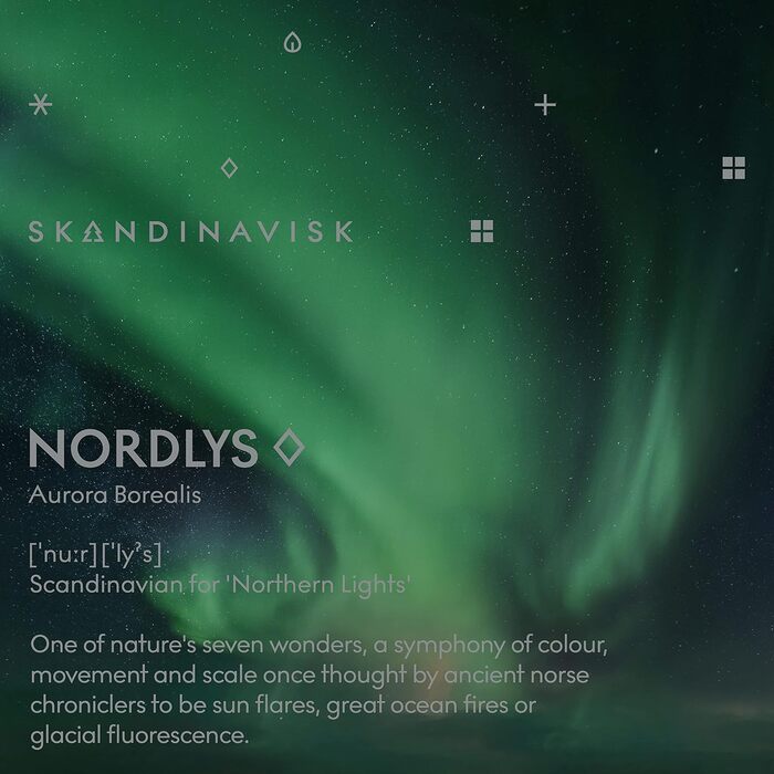 Ароматична свічка Skandinavisk NORDLYS «Північне сяйво», 90 г – арктичний аромат, інтенсивність, атмосферні кольори, преміум якість