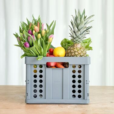 Складна пластикова коробка Clax Klappbox 45 л, сіра