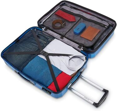 Жорстка валіза Samsonite Winfield 3 DLX з обертовими колесами, ручна поклажа, синя, універсальний розмір
