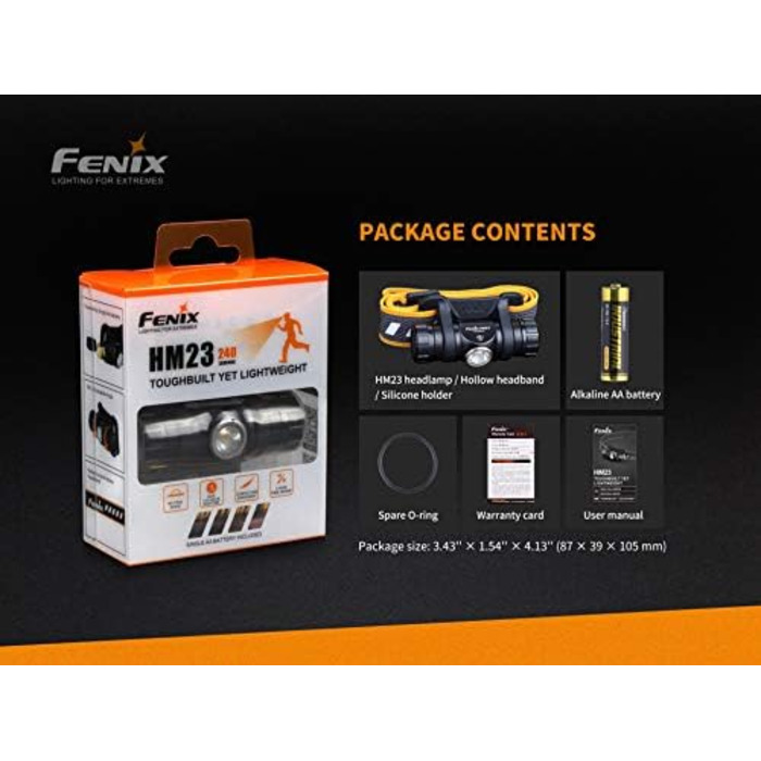 Універсальний налобний ліхтар Benture Fenix HM23 LED, чорний, розмір S