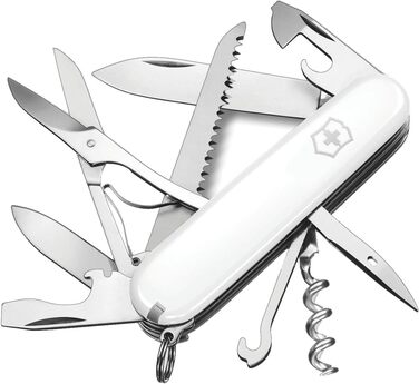 Швейцарський ніж Victorinox Huntsman, 15 функцій, білий, мультитул Swiss Army Knife з лезом, штопором, відкривачкою