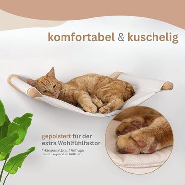 Стіна для лазіння для котів AZANO, XL котяча гамака, міцна дерев'яна конструкція, котяча драбинка та ліжко для стіни, 3-в-1 набір