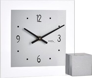 Кварцовий настільний годинник AMS, сріблястий, 19x16x4 см