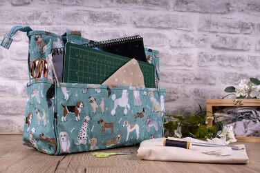 Сумка для рукоділля з бавовни Hobby Gift 13x36x31 см з малюнком собаки