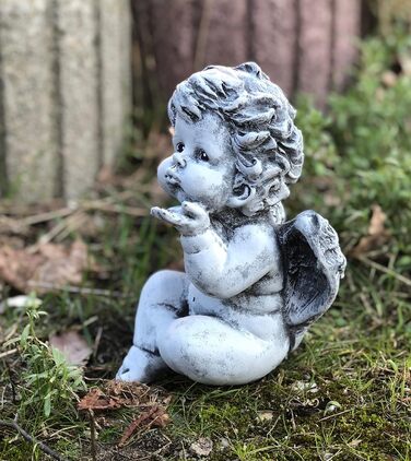 Фігурка янгола з масивного каменю stoneandstyle, морозостійка, для саду, декоративна статуетка, стійка до погодних умов до -30°C