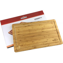 Дошка для нарізання Grillfürst з бамбука, нековзка, 50x30x2,5 см, для м'яса, сиру та ковбаси