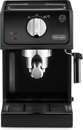 De'Longhi ECP 31.21 – еспресо-машина з холдером, чорна, 1,1 л, алюмінієва, парова насадка, для ESE-капсул