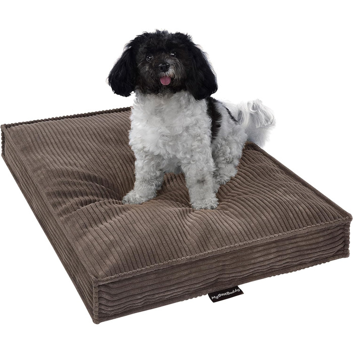 Ліжко для собаки MyBestBuddy Visco M, ортопедичне, коричневе, 70x50 см, з чохлом із POSO-Cord, наповнювач: в'язкоеластичний і комфортний пінополіуретан, для малих порід, машинне прання 40°C