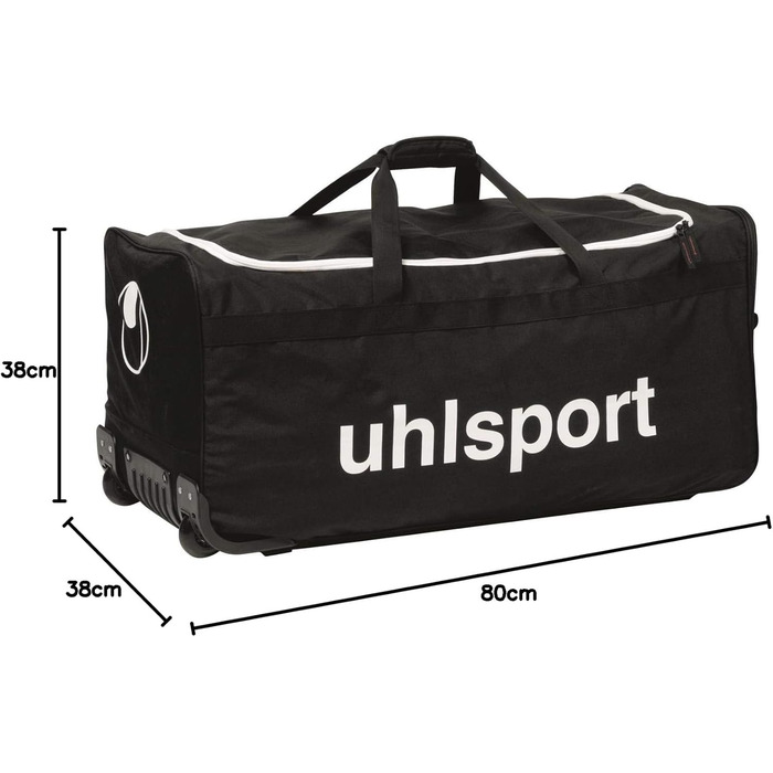 Універсальна спортивна сумка-трансформер Uhlsport Basic Line 110 л з коліщатками, чорна, для подорожей і тренувань