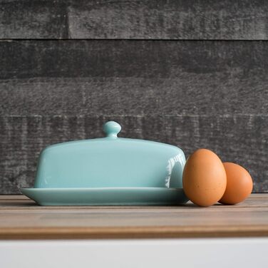 Маслянка прямокутна Now Designs, блакитна, керамічна