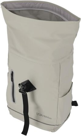 Водонепроникний рюкзак Travelite Rolltop для велосипеда та відпочинку, з відділенням Rolltop і світловідбивачами, 19 л, 48 см, колір айворі