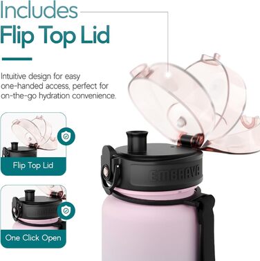 Спортивна пляшка Embrava 1000 мл, швидкий потік, з відкидною кришкою, BPA-free, Tritan, Blossom Breeze