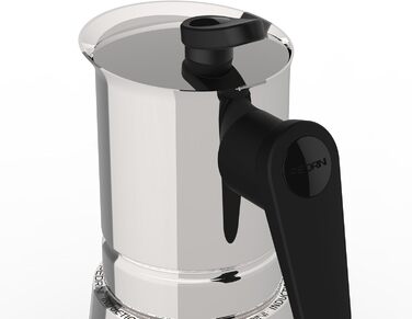 Кавоварка Steelmoka для індукційних плит, еспресо-мока, 2 чашки, сталева, срібляста
