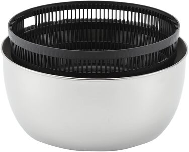 Сушарка для салату WMF Gourmet 25,4 см, нержавіюча сталь Cromargan, полірування, пластикове сито, підходить для посудомийної машини
