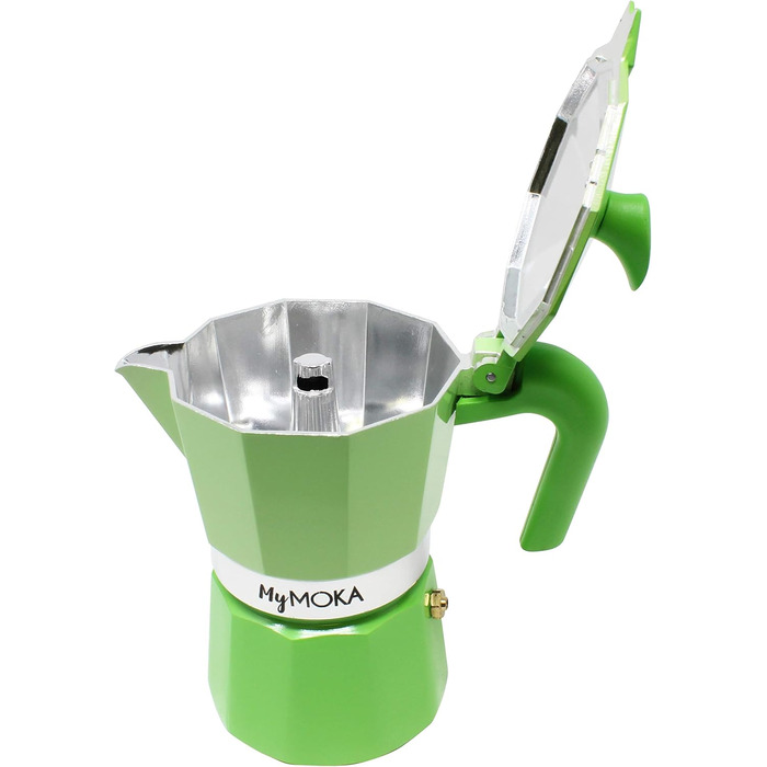 Кавоварка Steelmoka для еспресо, індукційна, 2 чашки, сталева, срібляста, патентована, 12x9x15.5 см