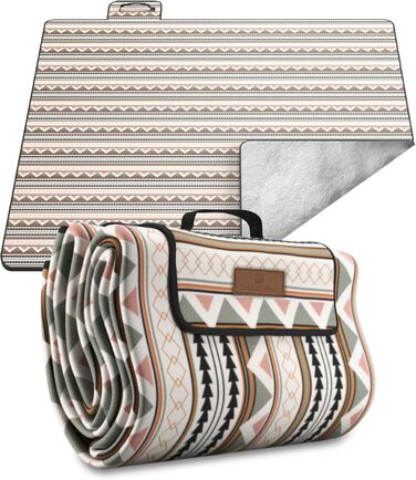 Пікнік-ковдра Boho 200x200 см, водонепроникна, пляжна, XXL, ізоляційна, м'яка, для кемпінгу, парку, фестивалю, складана, прана
