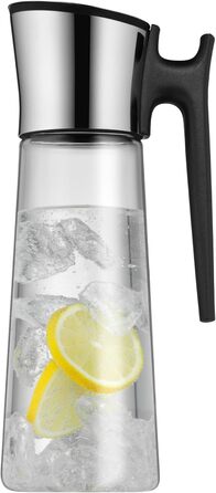 Глечик для води WMF Basic 1,5 л з ручкою і силіконовою кришкою, скляний графин з кришкою Closeup