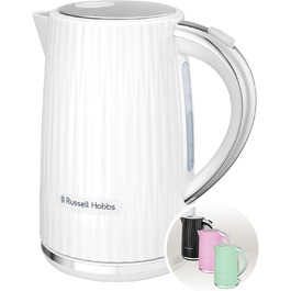 Електрочайник Russell Hobbs Eden 1,7 л 2400 Вт, білий, нержавіюча сталь, знімний фільтр, відкривання кришки кнопкою, індикатор рівня води, підсвітка, BPA free 27360-70