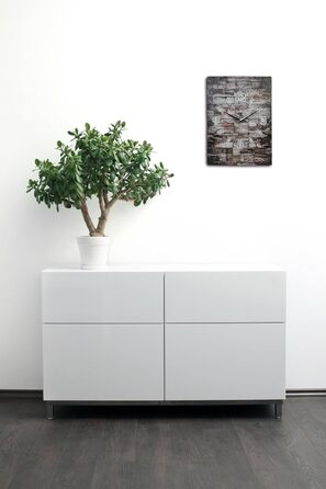 Дизайнерський настінний годинник із каменю (кераміка), 35x25 см, безшумний кварцовий механізм, імітація кам'яної стіни