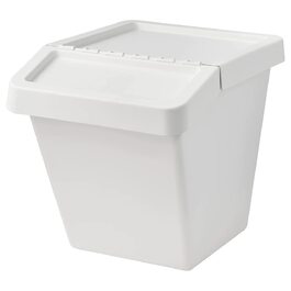 Ikea SORTERA контейнер для сортування сміття з кришкою, білий, 60 л