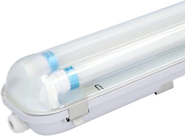 Світлодіодний світильник HOFTRONIC 150 см, 60 Вт, 10500 лм, холодне біле світло, IP65, водонепроникний, без мерехтіння, підключення T8, для гаража, підвалу, офісу, майстерні