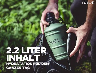 Міцна спортивна пляшка з нержавіючої сталі 1.3/2.2 л – герметична, BPA-free, для води, спортзалу, дорослих