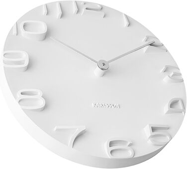 Настінний годинник Karlsson KA5311WH On The Edge, білий, хром, 42 см