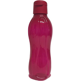 Пляшка для води Tupperware Eco To Go 750 мл, глибоко-червона, підходить для газованої води, Flip Top кришка, преміум-пластик