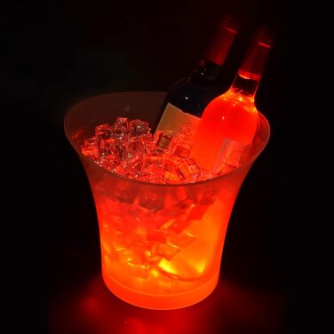 LED-відерце для льоду 5 л з регульованою підсвіткою, кольоровий Eiskübel для шампанського, вина, напоїв, пива, для вечірок, бару, клубу
