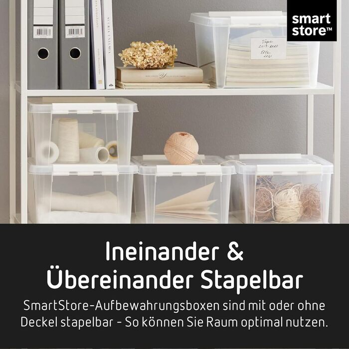Набір з 10 контейнерів SmartStore Classic 2 л з кришкою, харчовий пластик, стійкі до ударів, для зберігання продуктів і речей, прозорі, 21x17x11 см, гарантія 10 років