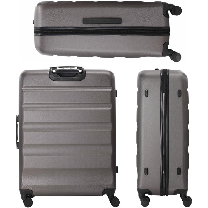 Велика валіза Aerolite XL 79см, легка ABS, 4 колеса, жорсткий корпус, сіро-вугільна