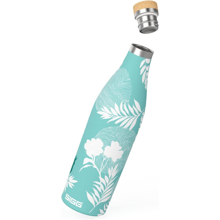 Термос-пляшка SIGG Meridian 0,5 л, нержавіюча сталь, герметична, подвійні стінки, бамбукова кришка, без BPA, для води, Sumatra Birds